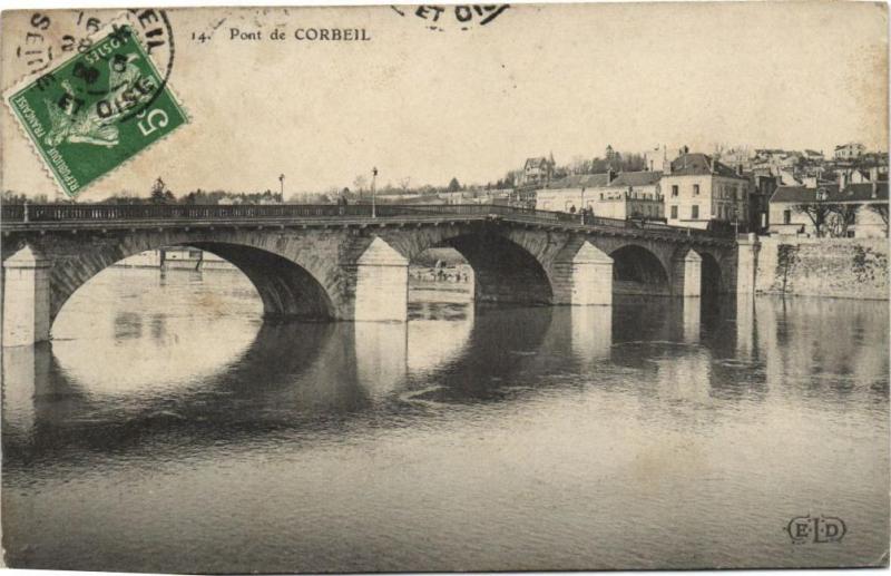 Carte postale ancienne Pont de Corbeil