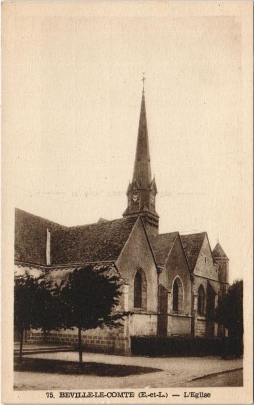Carte postale ancienne Beville-le-Comte - L'Eglise à Béville-le-Comte