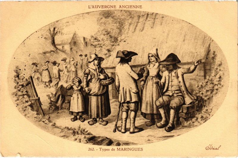 Carte postale ancienne Puy de Dome Types de Maringues France à Maringues