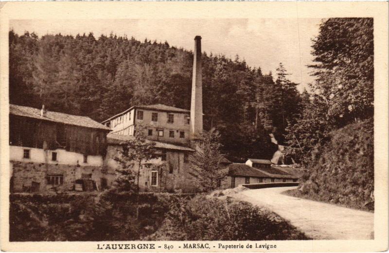 Carte postale ancienne Marsac Papeterie de Lavigne France