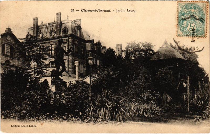 Carte postale ancienne Clermont-Ferrand Jardin Lecoq France à Clermont-Ferrand