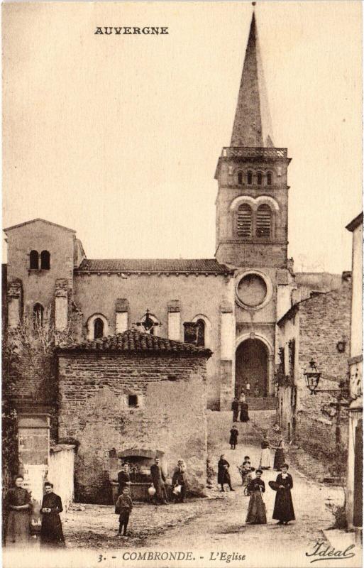 Carte postale ancienne Combronde L'Eglise France à Combronde