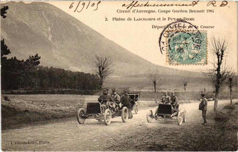 Carte postale ancienne Auvergne Plaine de Laschamps, Groupe Gordon Bennett France à Champs