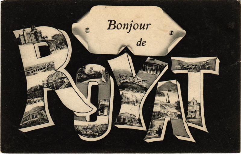 Carte postale ancienne Bonjour de Royat France à Royat