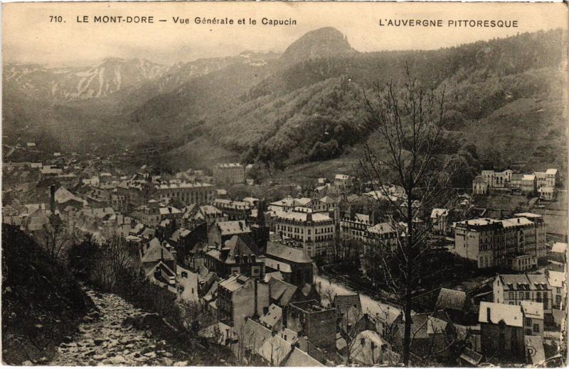 Carte postale ancienne Mont-Dore Vue Generale et le Capucin France à Mont-Dore