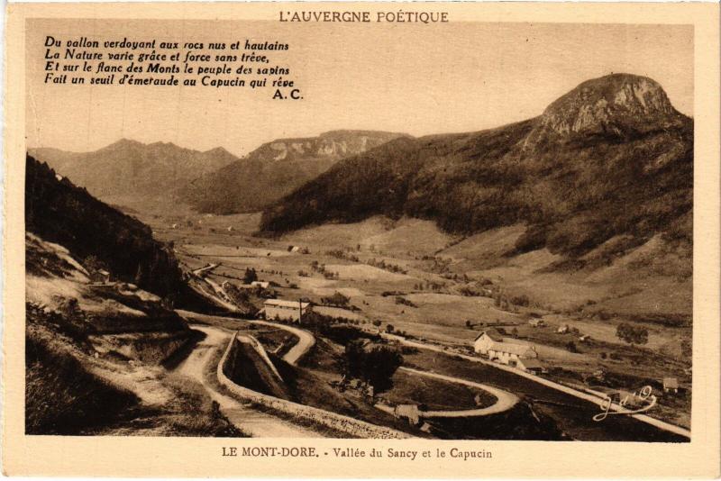 Carte postale ancienne Mont-Dore Vallee du Sancy et le Capucin France à Mont-Dore