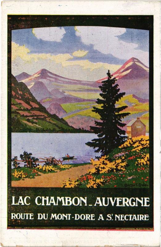 Carte postale ancienne Auvergne Route du Mont Dore a St.Nectaire France à Mont-Dore