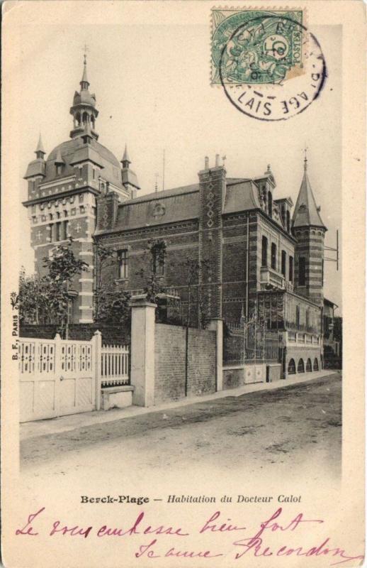 Carte postale ancienne Berck-Plage-Habitation du Docteur Calot à Berck