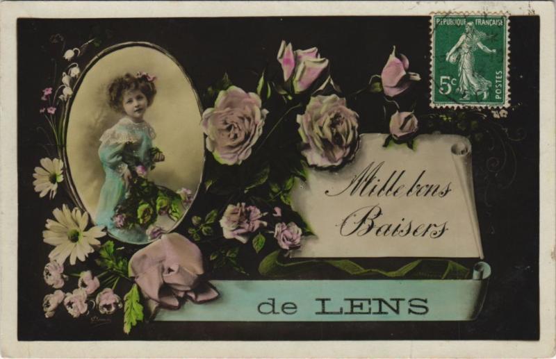 Carte postale ancienne Mille bons Baisers de Lens
