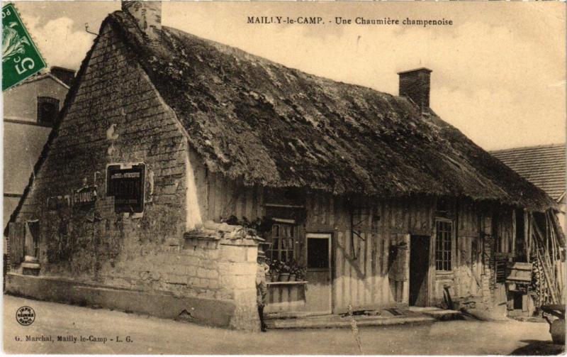 Carte postale ancienne Camp-de-Mailly - Une chaumiere champenoise