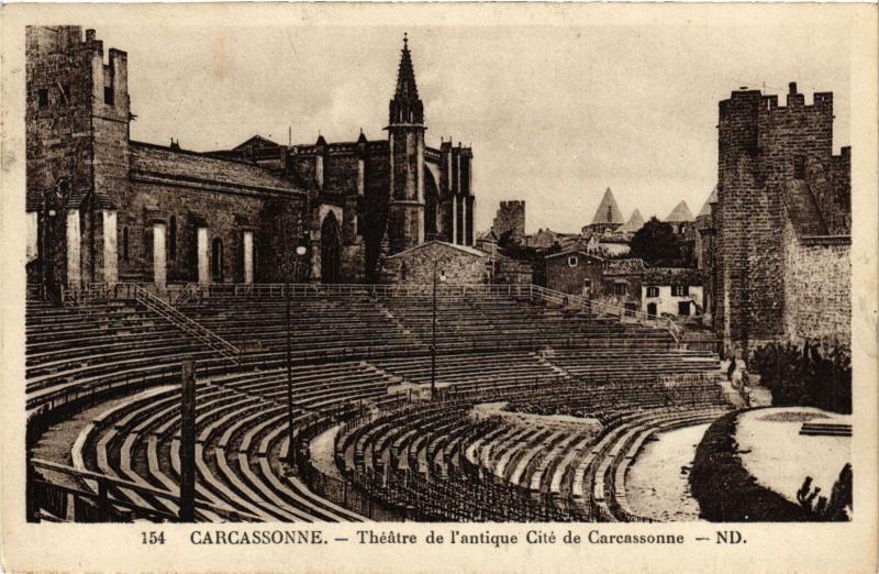 Carte postale ancienne Carcassonne Theatre de l'antique France à Carcassonne