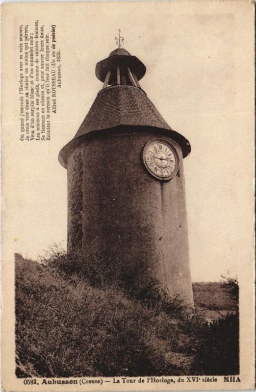 Carte postale ancienne Aubusson - La Tour de l'Horloge à Aubusson