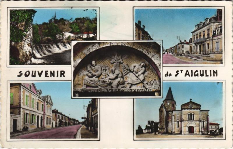 Carte postale ancienne Souvenir de Saint-Aigulin à Saint-Aigulin