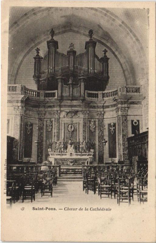 Carte postale ancienne Saint-Pons-Choeur de la Cathédrale Orgue Organ