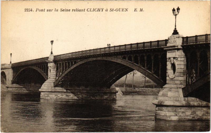 Carte postale ancienne Saint-Ouen Clichy-sous-Bois - Pont sur la Seine à Clichy-sous-Bois