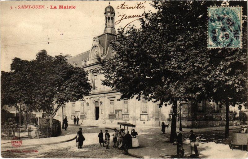 Carte postale ancienne La Mairie à Saint-Ouen-sur-Seine