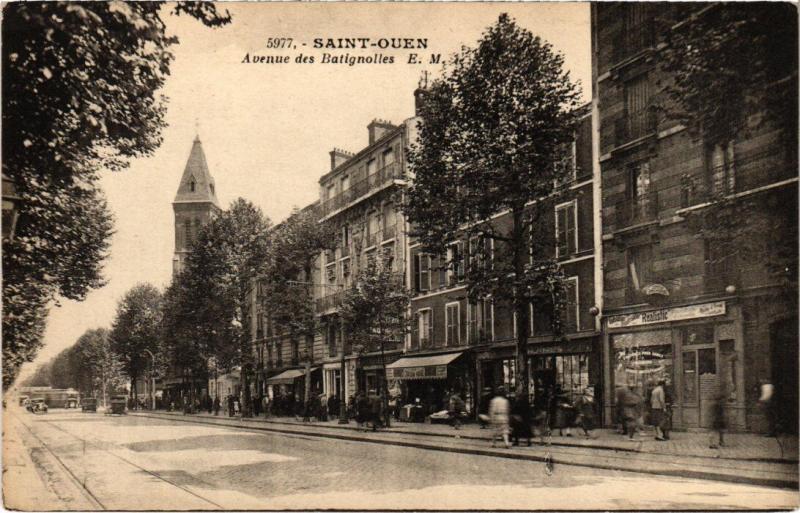 Carte postale ancienne Saint-Ouen Avenue des Batignolles