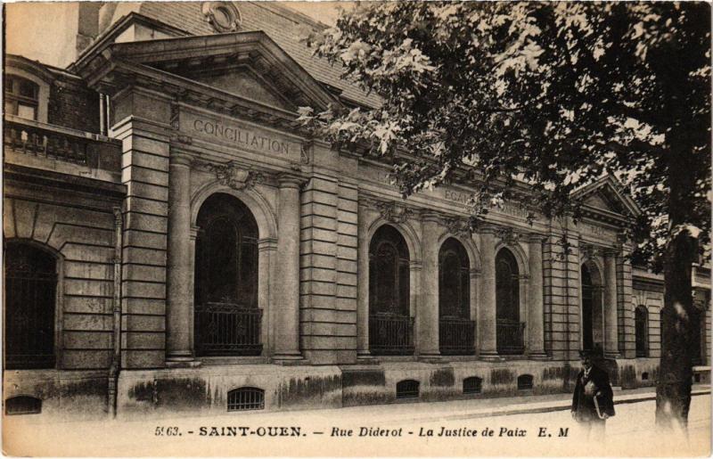 Carte postale ancienne Saint-Ouen Rue Diderot - Justice de Paix