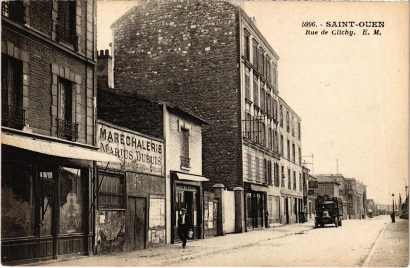 Carte postale ancienne Saint-Ouen Rue de Clichy