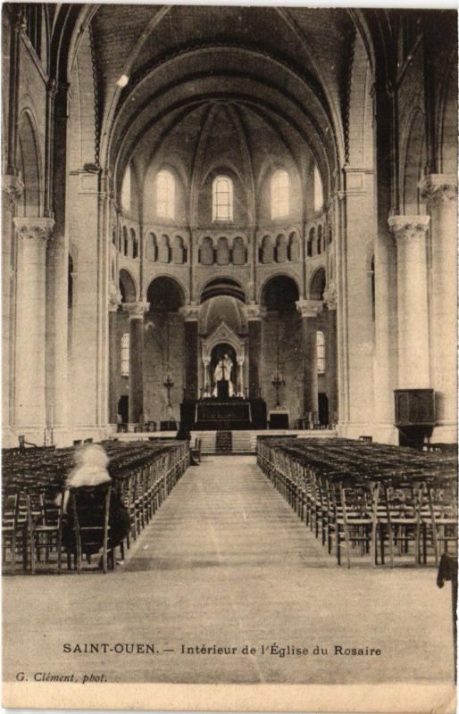Carte postale ancienne Saint-Ouen L'Eglise Rosaire - Interieur