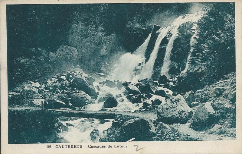 Carte postale ancienne Cascades de Lutour à Cauterets