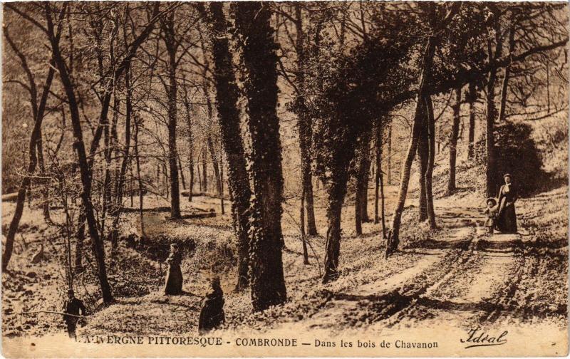 Carte postale ancienne Combronde Dans les bois de Chavanon France à Combronde