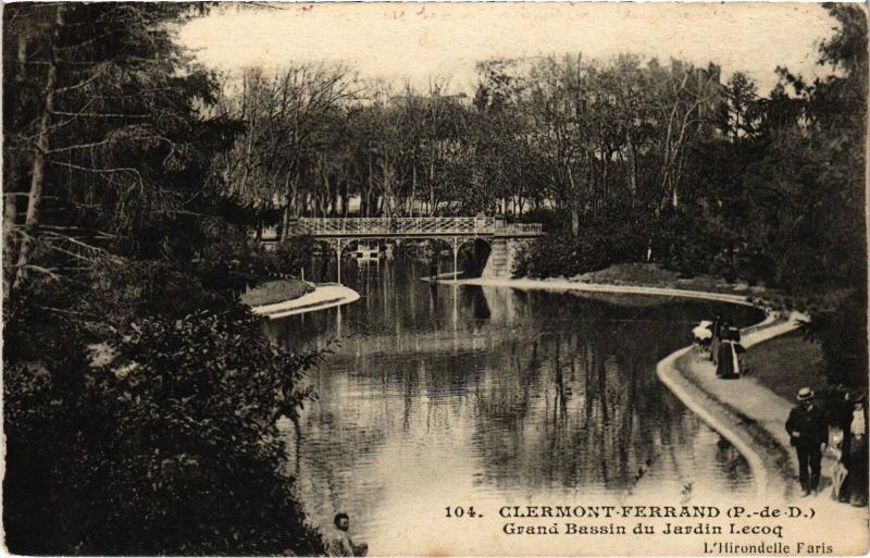 Carte postale ancienne Clermont-Ferrand Grand Bassin du Jardin Lecoq France à Clermont-Ferrand