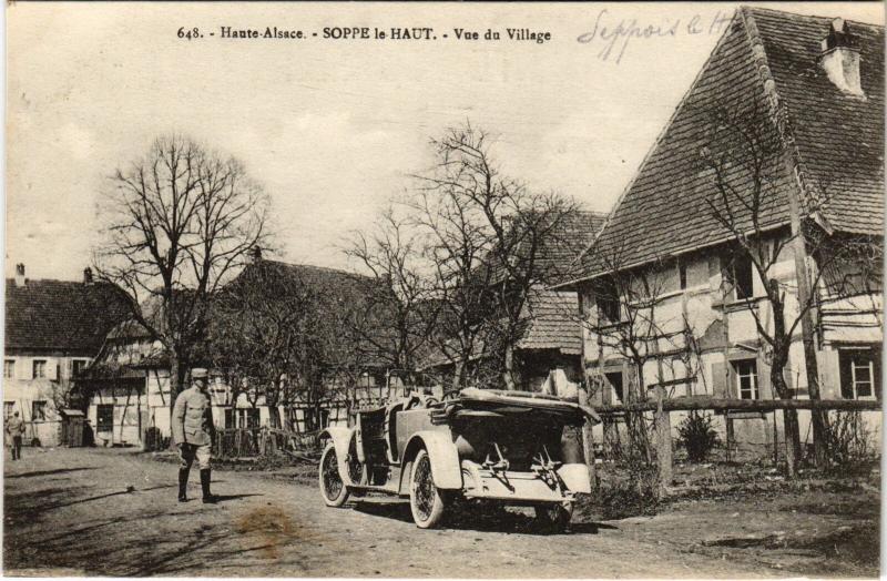 Carte postale ancienne Automobile Soppe le Haut Vue du Village