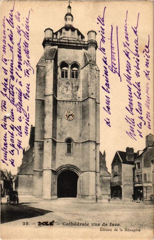 Carte postale ancienne Dole- Cathedrale vue de face France