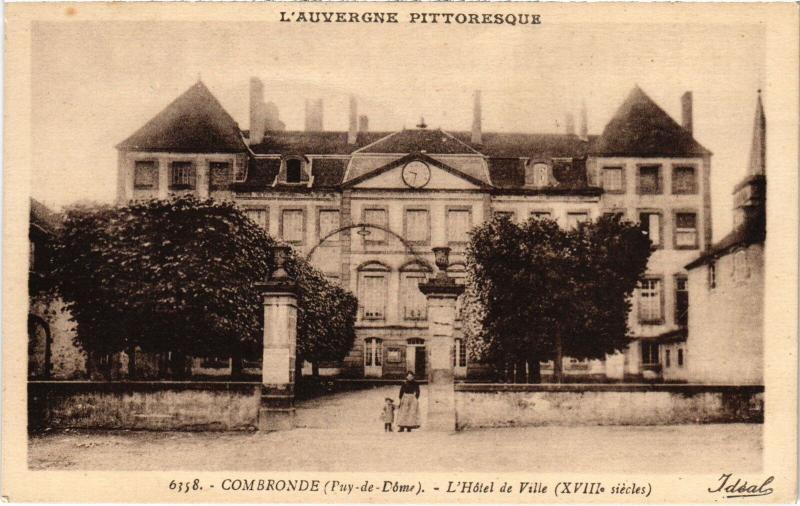 Carte postale ancienne Combronde L'Hotel de Ville France à Combronde