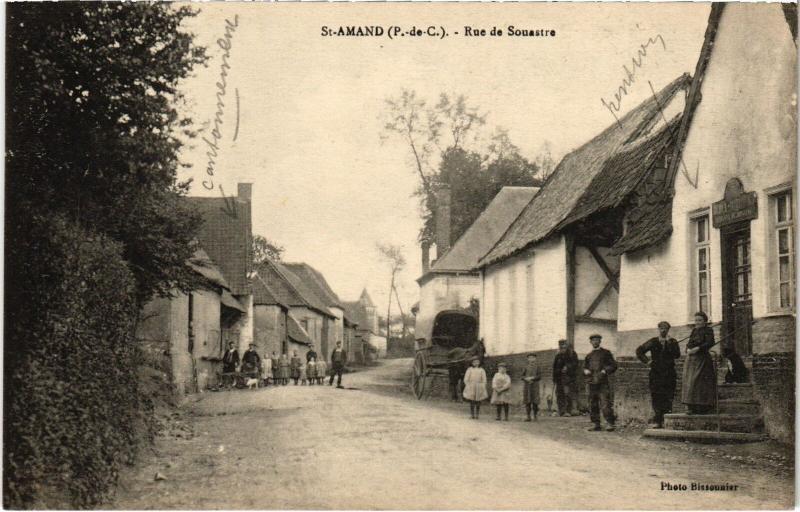 Carte postale ancienne Saint-Amand Rue de Souastre à Saint-Amand