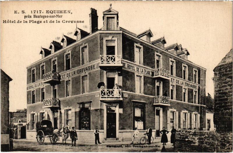 Carte postale ancienne Equihen hotel de la Plage et de la Crevasse