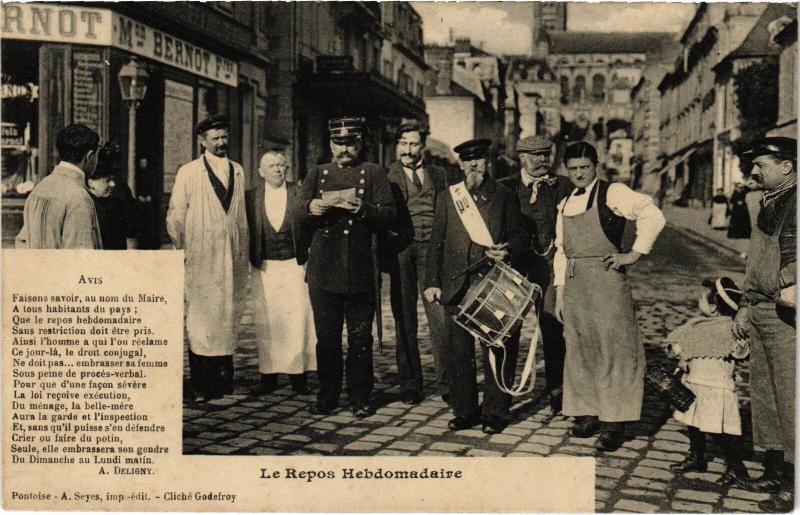 Carte postale ancienne Pontoise Le Repos Hebdomadaire à Pontoise