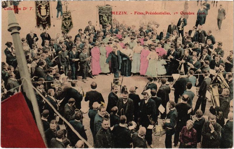Carte postale ancienne Mezin Fetes Présidentielles