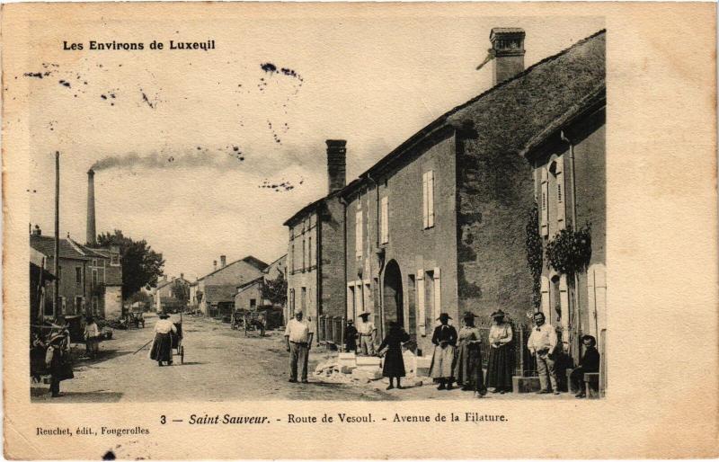 Carte postale ancienne Saint-Sauveur Route de Vesoul Avenue de la Filature à Saint-Sauveur