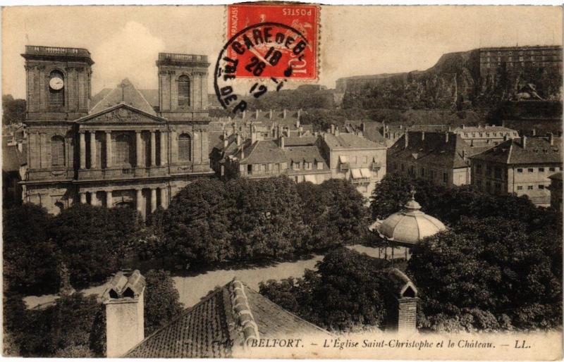 Carte postale ancienne Belfort Eglise Saint-Christophe à Belfort