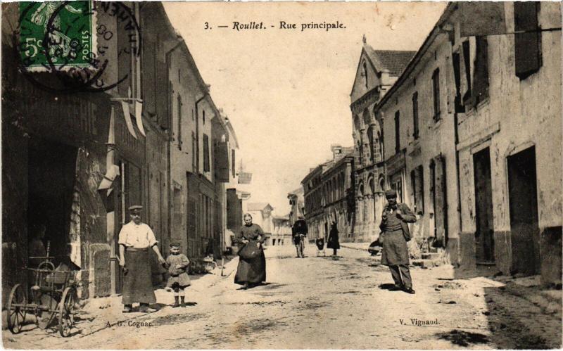 Carte postale ancienne Roullet Rue Principale