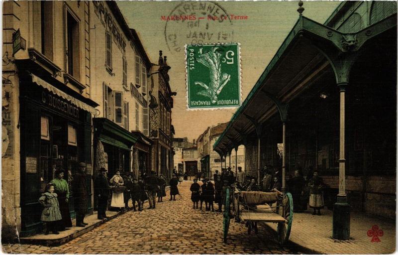 Carte postale ancienne Marennes Rue de Terme
