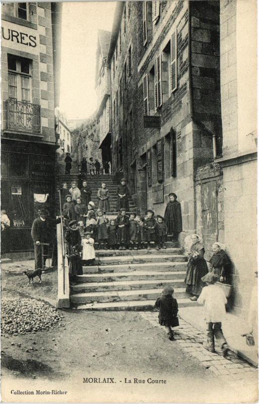 Carte postale ancienne Morlaix Rue Courte à Morlaix