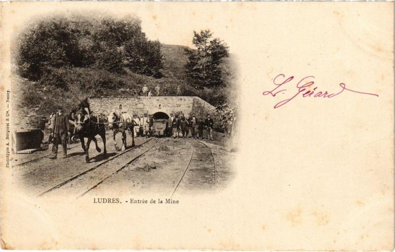 Carte postale ancienne Ludres Entrée de la Mine mining industry à Ludres