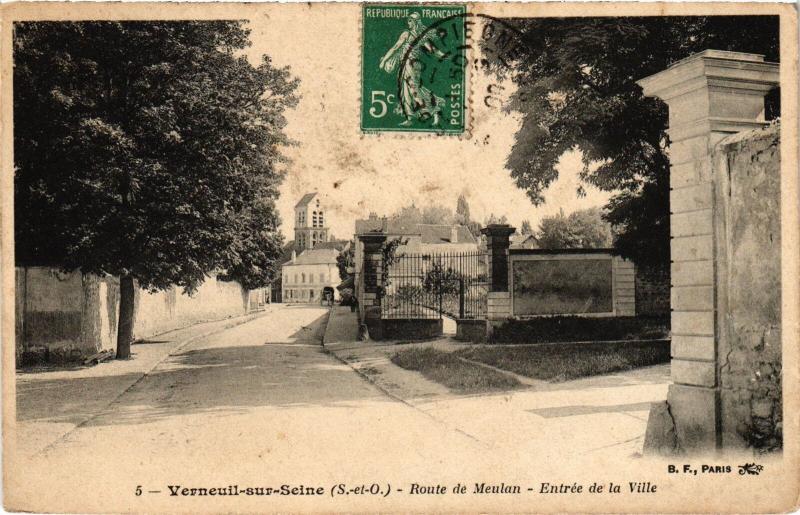 Carte postale ancienne Verneuil Route de Meulan