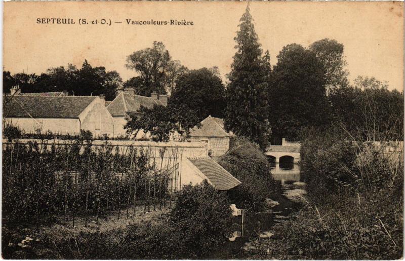 Carte postale ancienne Septeuil Vaucouleurs Riviere à Septeuil