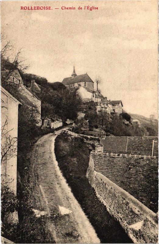 Carte postale ancienne Rolleboise Chemin de l'Eglise à Rolleboise