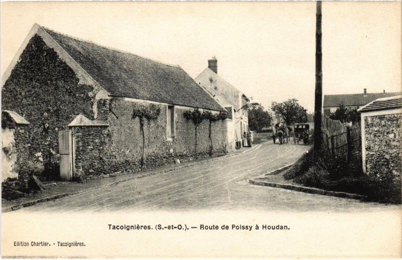 Carte postale ancienne Tacoignieres Route de Poissy à Poissy