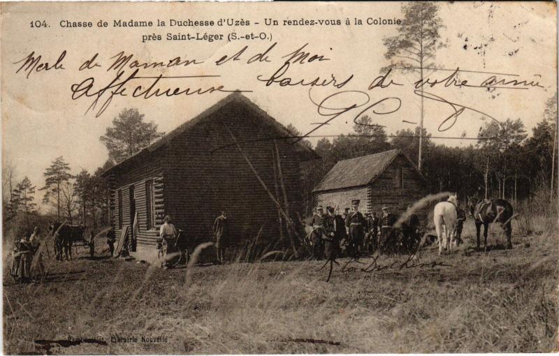 Carte postale ancienne Chasse de Madame la Duchesse d'Uzes
