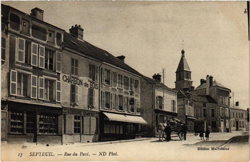 Carte postale ancienne Septeuil Rue du Pave à Septeuil