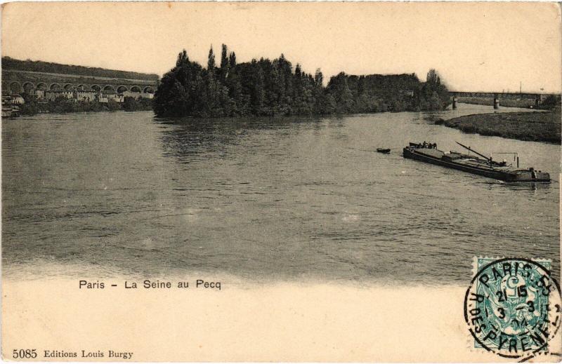 Carte postale ancienne La Seine au Pecq