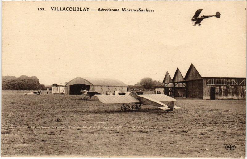 Carte postale ancienne Villacoublay Aerodrome Morane Saulnier