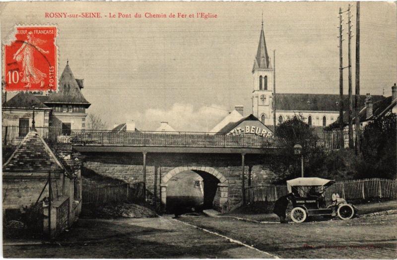 Carte postale ancienne Rosny le Pont du Chemin de Fer