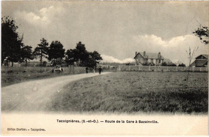 Carte postale ancienne Tacoignieres Route de la Gare